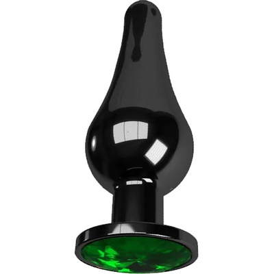 X Fun Метално дилдо Butt Plug с бижутерия "CAPSULE GREY GREEN" 8 см размер - S