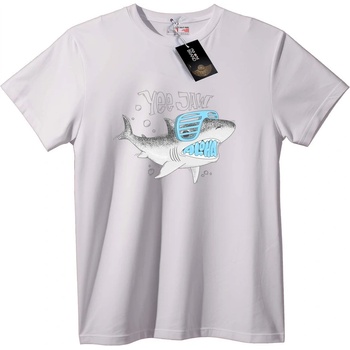 NOONEBRAND Тениска Aloha акула с сини слънчеви очила - 6XL, White