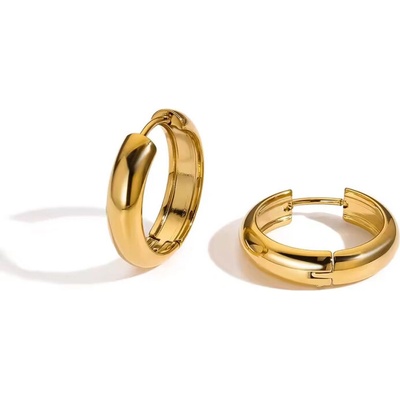 Victoria Filippi Stainless Steel Kruhové náušnice Estefani Gold - 19 mm, chirurgická ocel E-NE93066/23 Zlatá