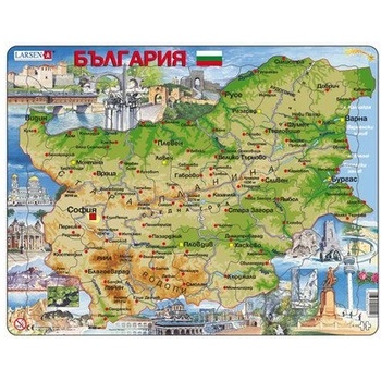 Image 1 of Larsen - Пъзел: Образователен - "Карта на България" - 75 части, голям
