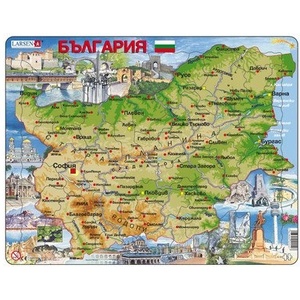 Larsen - Пъзел: Образователен - "Карта на България" - 75 части, голям