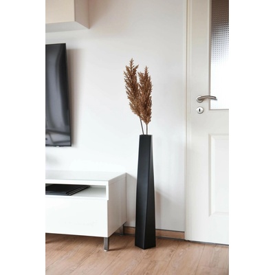 Vysoká váza HYDRON, sklolaminát, výška 80 cm, čierny mat