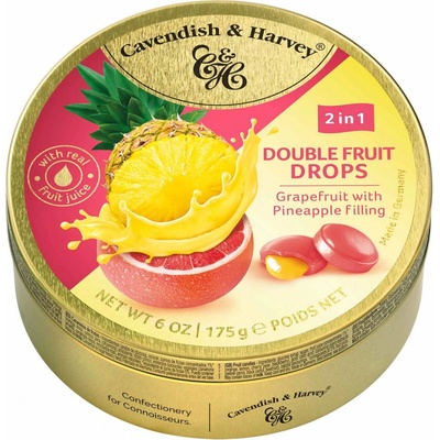 Cavendish & Harvey Double Fruit Drops Grapefruit with Pineapple Filling 175 g
