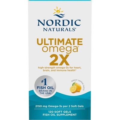 Nordic Naturals Ultimate Omega 2X, 2150 mg, Citrón, 120 softgelových kapsúl