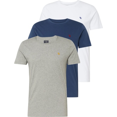Abercrombie & Fitch Тениска 'FALL' синьо, сиво, бяло, размер L