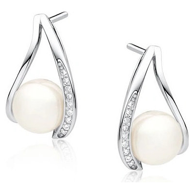 Lunica stříbrné náušnice PERLY 0138