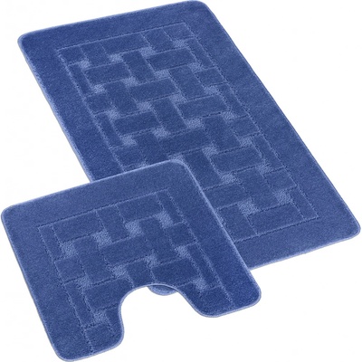 Bellatex Sada Bany Obdélník modrá 60x100 + 60x50 cm s výkrojem