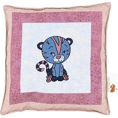 Ovopecka nahřívací polštářek s třešňovými peckami Kočička růžová 15x15 cm