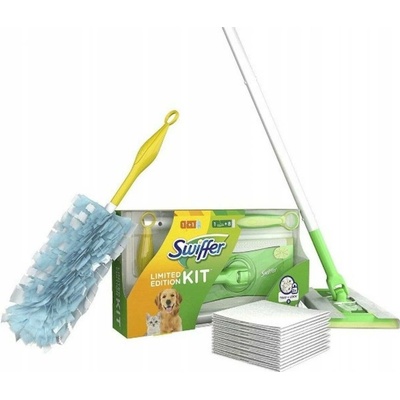Swiffer 2v1 Kit mop + náhradní prachovka na podlahu 8 ks + násada malá + prachovka 1 ks sada