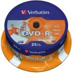 Verbatim 43538 DVD-R 4, 7GB/16x/печатна повърхност/презаписваеми DVD 25бр. /пак (43538)