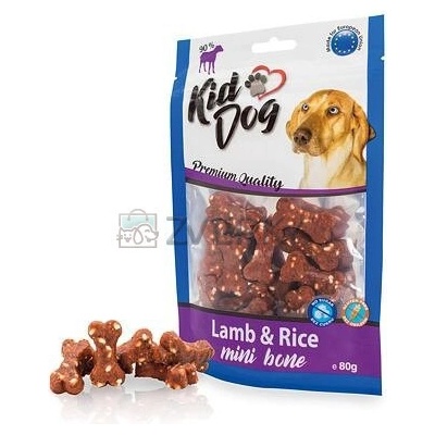 KidDog Jahňacie Mini kostičky s ryžou 80 g