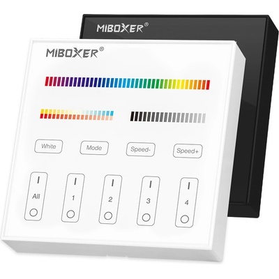LED Solution Mi-Light RF Nástěnný dálkový ovladač pro RGB+CCT LED pásky, 4-kanálový Barevná varianta patice: Černá B4-B