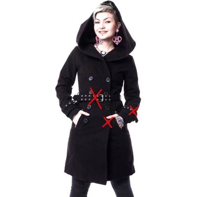 VIXXSIN дамско палто vixxsin - decay - ЧЕРНО - С ДЕФЕКТ - my643