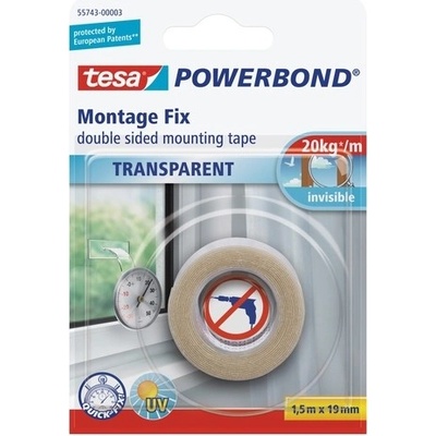 tesa lepiaca upevňovacia páska 19 mm x 1,5m transparentná