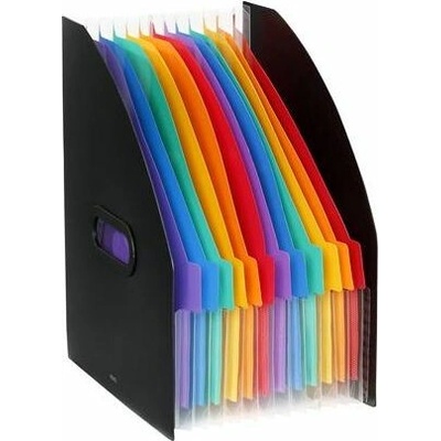 Pořadač, harmonikový, PP, 12 díly, VIQUEL, "Rainbow Class", černý
