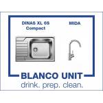 BLANCO Комплект мивка BLANCO DINAS XL 6S Compact и смесител BLANCO MIDA хром (525121517742) - bay Мивка за вграждане