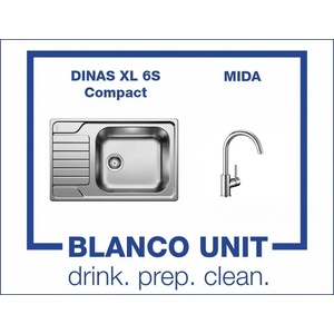BLANCO Комплект мивка BLANCO DINAS XL 6S Compact и смесител BLANCO MIDA хром (525121517742) - bay Мивка за вграждане