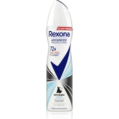 Rexona Advanced Protection Invisible Aqua дезодорант в спрей срещу бели и жълти петна Aqua 150ml