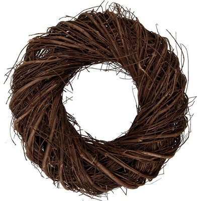 Přírodní hnědý proutěný věnec Woodly XS - Ø 30*8cm - Clayre & Eef