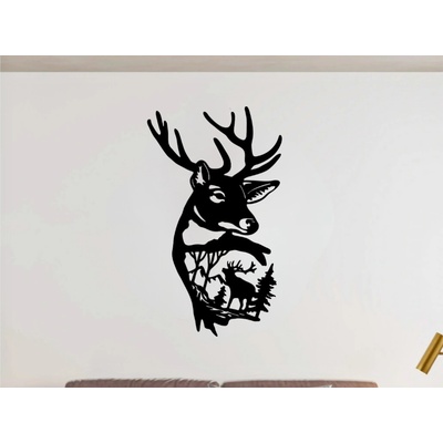 Drevený obraz na stenu Jeleň - 50cm Dekor: ANTRACIT 0164, BIELA 0101, ČIERNA 0190, DUB Bronze tmavý 090, DUB Sonoma 3025, DUB Zlatý 003, ORECH 0729, SIVÁ 0112, Rozmery: 50cm