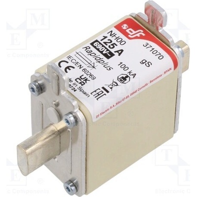 DF ELECTRIC 371070 Pojistka: tavná; 125A; 690VAC; 440VDC; gS; keramická; NH00