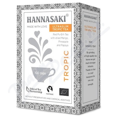 HANNASAKI Ultraslim Tropic Tea Bio Červený čaj Pchu er s přidaným sušeným ovocem 50 g