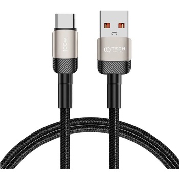Tech-Protect Кабел с въжена оплетка за устройства с USB-C порт (100 см) - Tech-Protect Ultraboost Evo USB-A to USB-C Cable 100W (бежов) (THP2608)