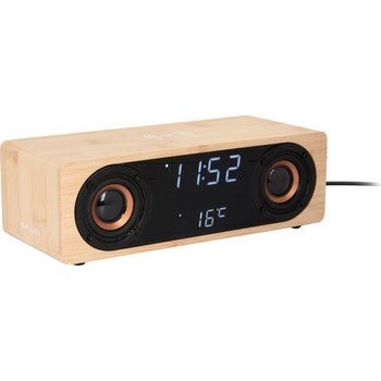 Karlsson Будилник с безжично зарядно и Bluetooth високоговорител Classic BT speaker Radio, светъл (KA6059WD)