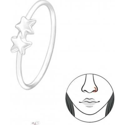 All4Silver náušnice piercing do nosu kroužek hvězdičky S1257