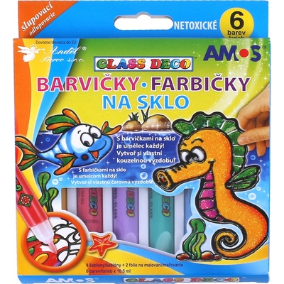 Barvy na sklo sada 6 barev 10,5 ml