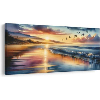 Obraz klidná pláž při západu - 60x30