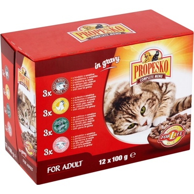 Propesko Cat kura & hovädzie & zverina & jahňa 12 x 100 g