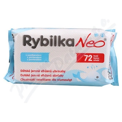 RYBILKA NEO S pantenolu vlhčené ubrousky (dětské, jemné) 72 ks