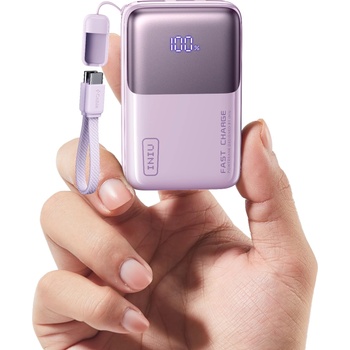 INIU Mini Power Bank, 45W 10000mAh Power Bank Small But Strong (USB C In & Out), Quick Charge Function PD3.0 External Mobile Phone Batteries, Compatible with iPhone 17 16 15 Pro Max Mini Samsung S24, Soft Purple - P50