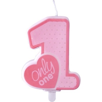 Party Deco Свещичка за Рожден Ден "Only One" Светло Розова