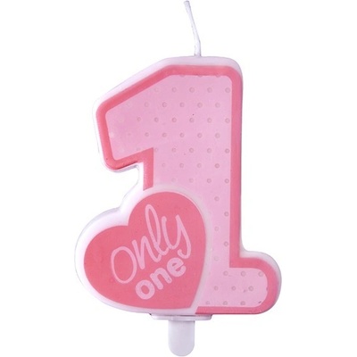 Party Deco Свещичка за Рожден Ден "Only One" Светло Розова