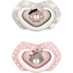 Canpol babies Залъгалки Canpol Light touch - Bonjour Paris, 0-6 месеца, 2 броя, Розови (22/647_pin)