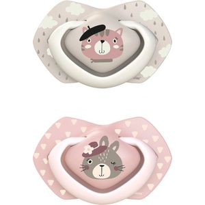 Canpol babies Залъгалки Canpol Light touch - Bonjour Paris, 0-6 месеца, 2 броя, Розови (22/647_pin)