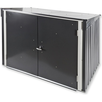 DEMA Kovový box na smetné nádoby 154x96x115/132 cm