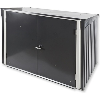 DEMA Kovový box na smetné nádoby 154x96x115/132 cm