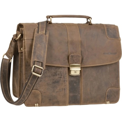 GreenBurry Vintage Leather BriefcaseAntique brown 38x30cm