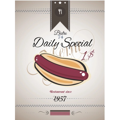 Ceduľa Hot Dog Daily Special