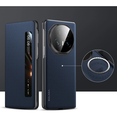 Huawei Калъф SULADA Kevlar за Honor Magic V5 - смарт капак с прозорец, кожена текстура и магнитна функция, различни цветове