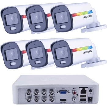 HIKVISION Професионален Комплект ZK61520W 6 Камери Hikvision 2MP ColorVu Dual-Light Аудио 40m (ZK61520W)