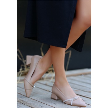 Erbil Shoes Дамски обувки с ток - Бежови #406461 (406461_Бежов)