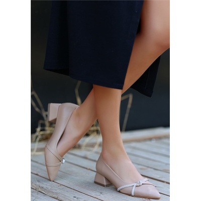 Erbil Shoes Дамски обувки с ток - Бежови #406461 (406461_Бежов)