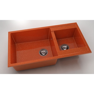 FAT Мивка Vanguard 234, Polymer marble, 19 Сребрист оранж, с включен сифон