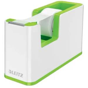 LEITZ Диспенсър за самозалепваща лента, настолен, с пълнеж, LEITZ "Wow", бяло-зелен 53641054 (53641054)
