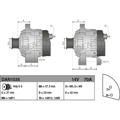 Alternátor DENSO (DE DAN1035)
