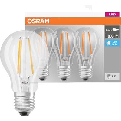 Osram 4058075819535 LED E A G E27 klasická žiarovka 6.5 W = 60 W neutrálna biela x v 60 mm x 60 mm 3 ks; 4058075819535
